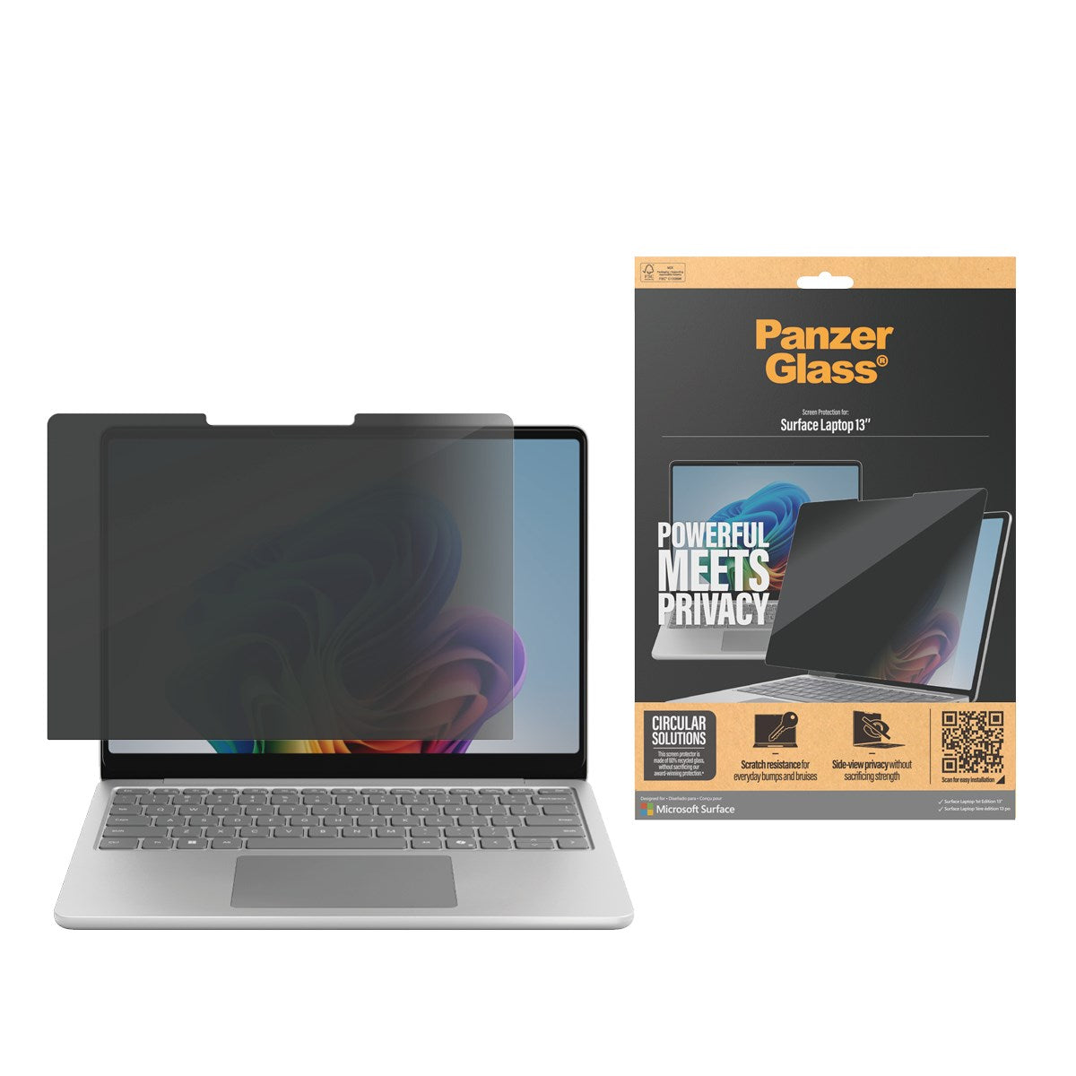 PanzerGlass® Privacy Displayschutz Microsoft Surface Laptop 13'' | Ultra-Wide Fit